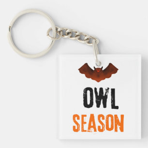 Mysterious Owl Season Spooky Vibes Keychain