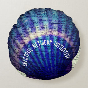 Mysterious Sea Spectral Network Round Pillow