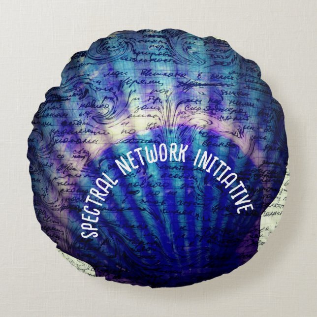 Mysterious Sea Spectral Network Round Pillow (Front)