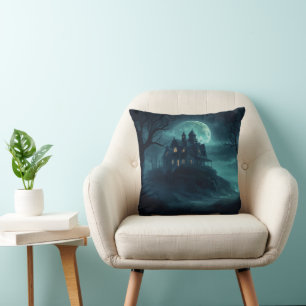 Mysterious Seaside Haunt Throw Pillow