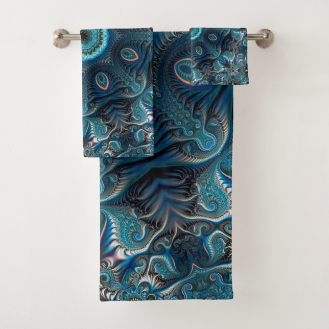 Mysterious space mandala bath towel set (Insitu)