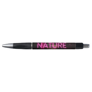 Mysterious spruce forest nature neon magenta sign pen