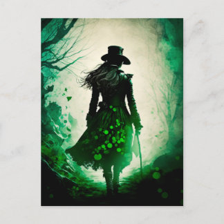 Mysterious St. Patrick's Day Dark Fantasy Holiday Postcard