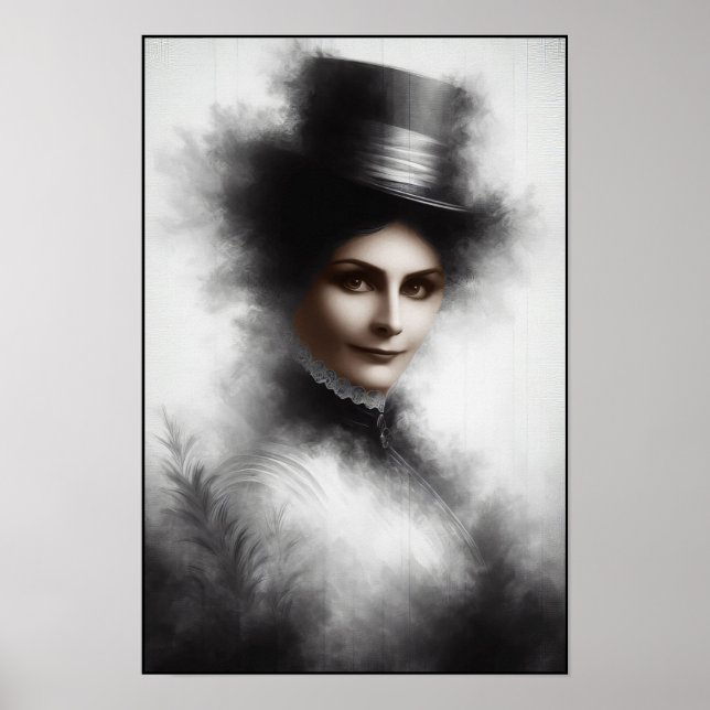 Mysterious Victorian Woman Portrait Art Poster (Front)