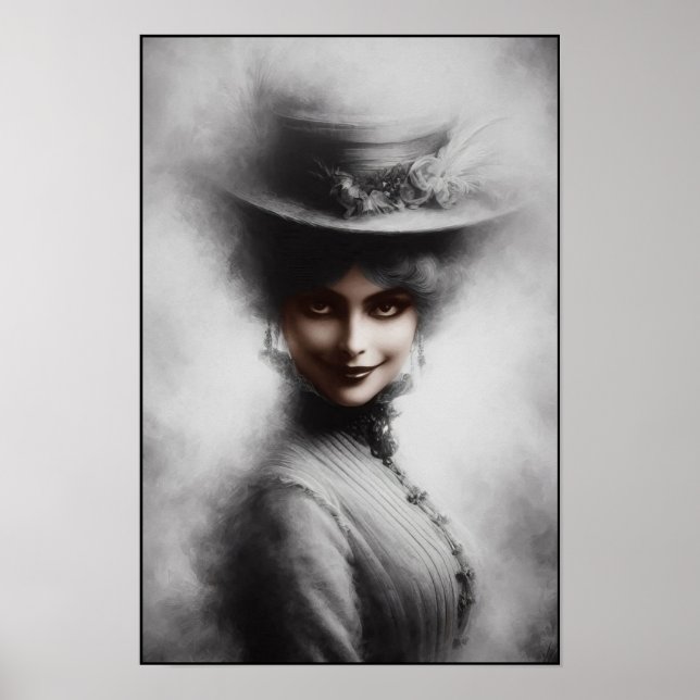 Mysterious Victorian Woman Portrait Art Poster (Front)