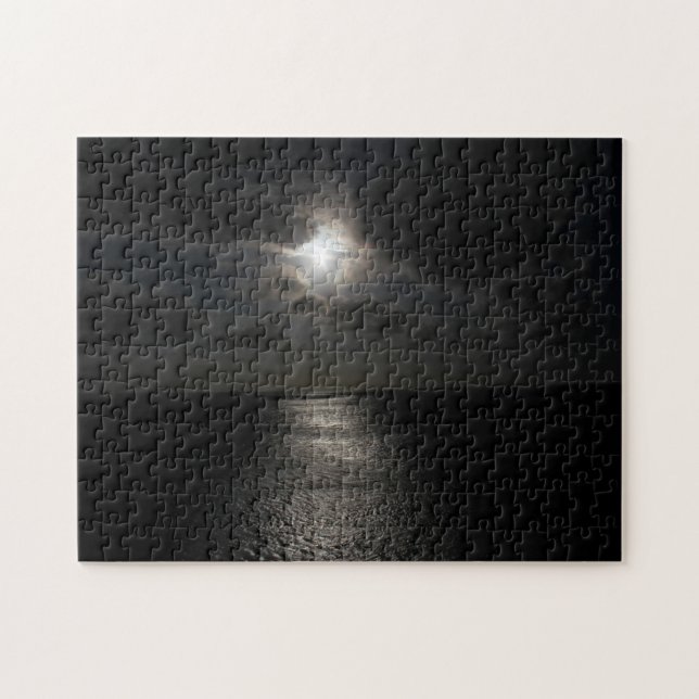 Mysterious white sun in black sky jigsaw puzzle (Horizontal)
