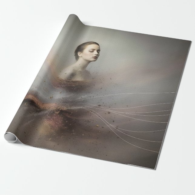 Mysterious Woman Wrapping Paper (Unrolled)