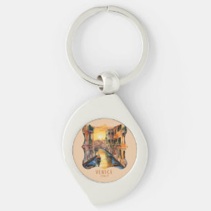 Mysteriously beautiful sunset in Venice Keychain