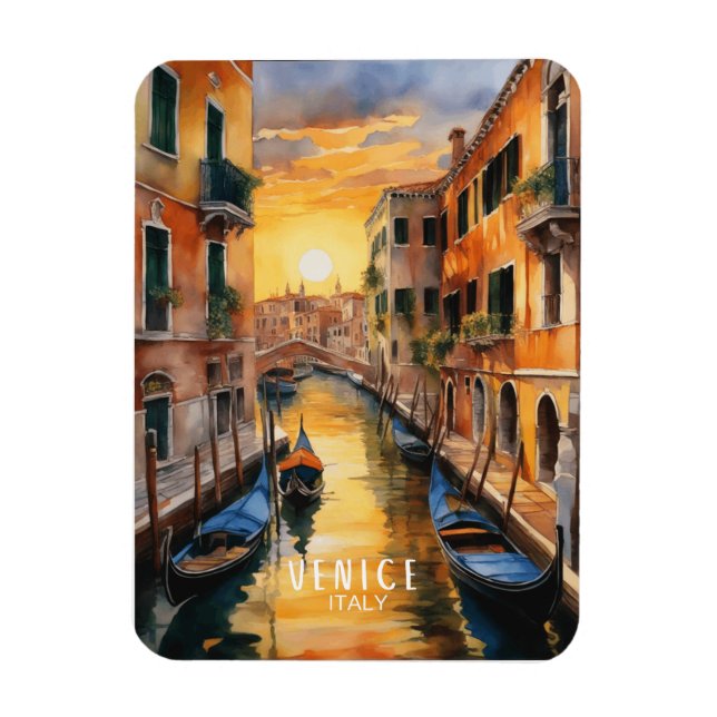 Mysteriously beautiful sunset in Venice Magnet (Vertical)