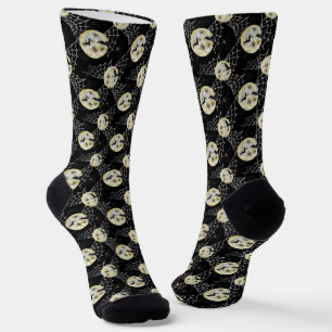 Mystery Bat & Moon Pattern Halloween Socks