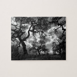 Mystery Black and White Trees Jigsaw Puzzle