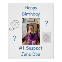 Mystery Crime Solving Evidence Board Birthday