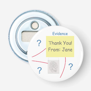 Mystery Crime Solving Evidence Board Bottle Opener
