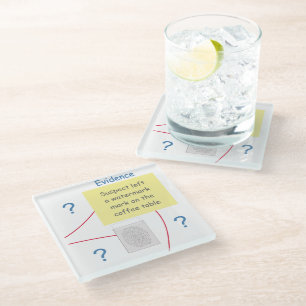Mystery Crime Solving Evidence Board Glass Coaster
