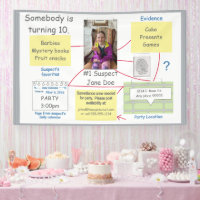 Mystery Crime Solving Evidence Board Invitation