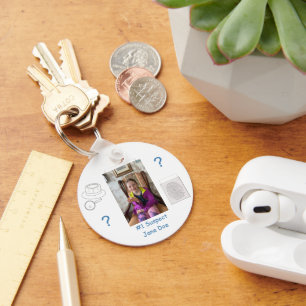 Mystery Crime Solving Evidence Board Keychain