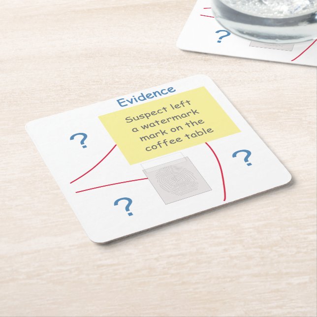 Mystery Crime Solving Evidence Board Square Paper Coaster (Angled)