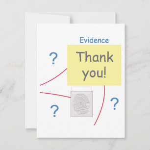Mystery Crime Solving Evidence Board Thank You Card