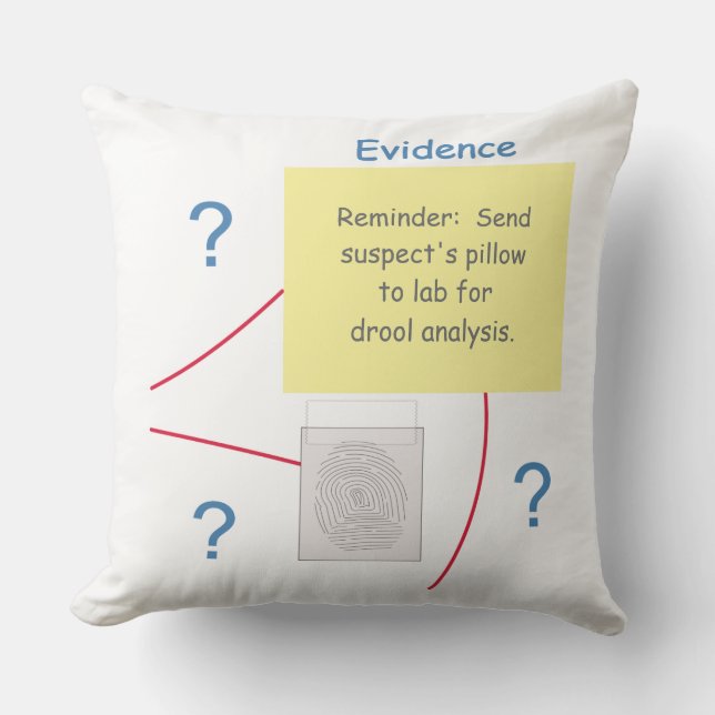 Mystery Crime Solving Evidence Board Throw Pillow (Front)