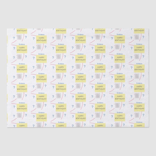 Mystery Crime Solving Evidence Board Tissue Paper (Front)