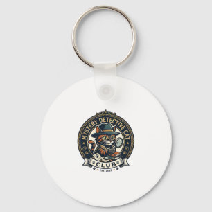 Mystery Detective Cat Cat Graphic Tee Art - Myster Keychain