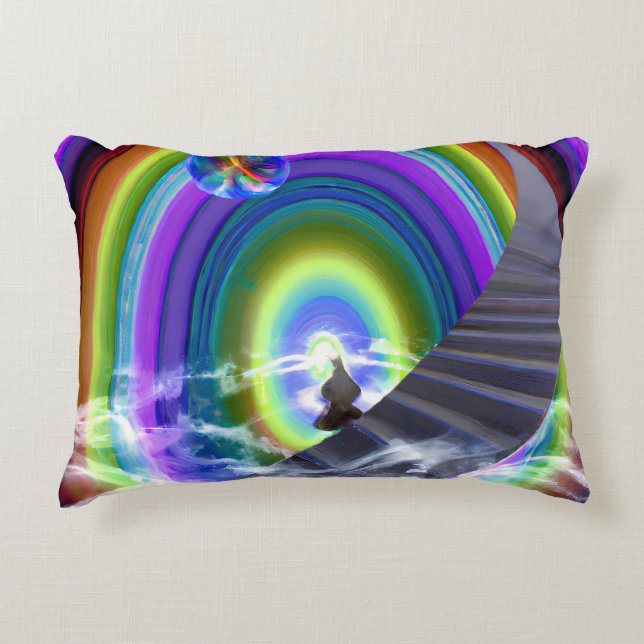 Mystery Figure at the Inter-Dimensional Stargate Accent Pillow (Front)