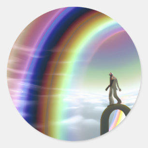 Mystery Figure at the Inter-Dimensional Stargate Classic Round Sticker