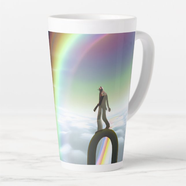 Mystery Figure at the Inter-Dimensional Stargate Latte Mug (Right Angle)