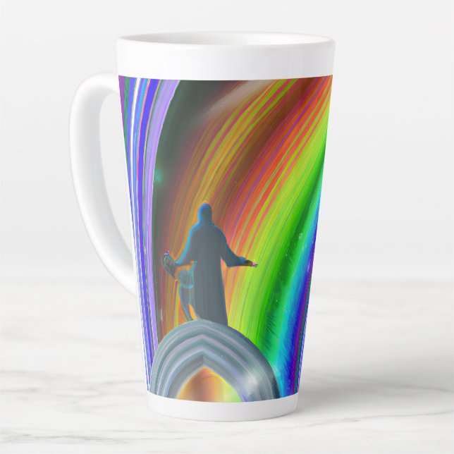 Mystery Figure at the Inter-Dimensional Stargate Latte Mug (Left Angle)