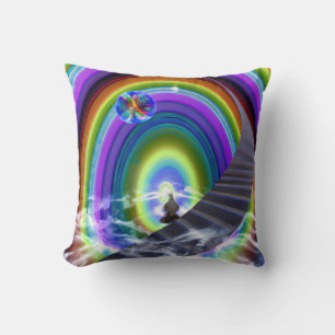 Mystery Figure at the Inter-Dimensional Stargate Throw Pillow