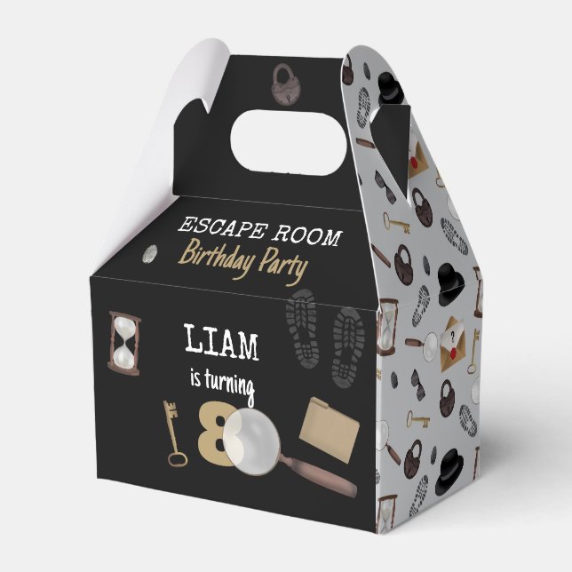 Mystery Kids Secret Agent Spy Detective Birthday Favor Box (Front Side)