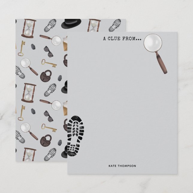 Mystery Kids Secret Agent Spy Detective Theme Card (Front/Back)