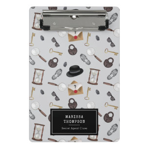 Mystery Kids Secret Agent Spy Detective Theme Mini Clipboard
