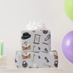 Mystery Kids Secret Agent Spy Detective Theme Wrapping Paper