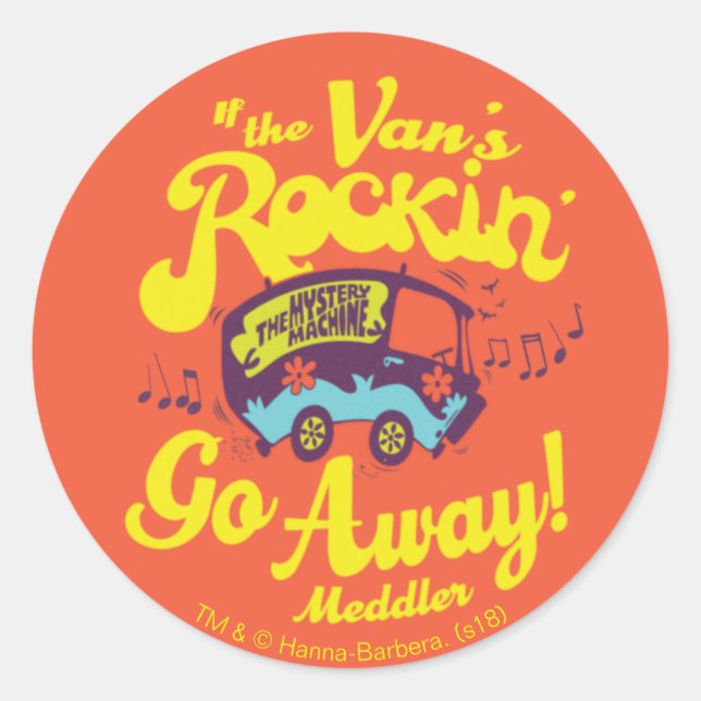 Mystery Machine "If The Van's Rockin'..." Classic Round Sticker (Front)