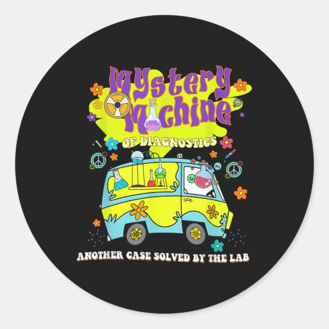 Mystery Machine Of Diagnostics Lab Week 2025 Med L Classic Round Sticker (Front)