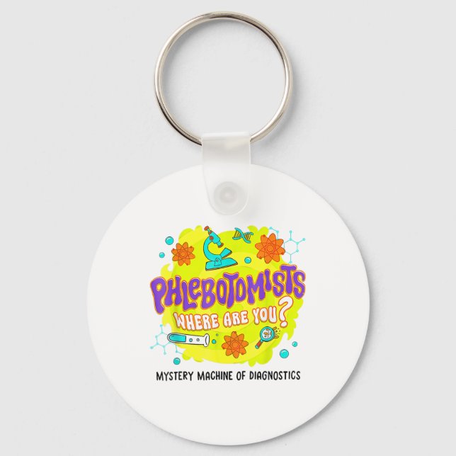 Mystery Machine Of Diagnostics Lab Week 2025 Phleb Keychain (Front)