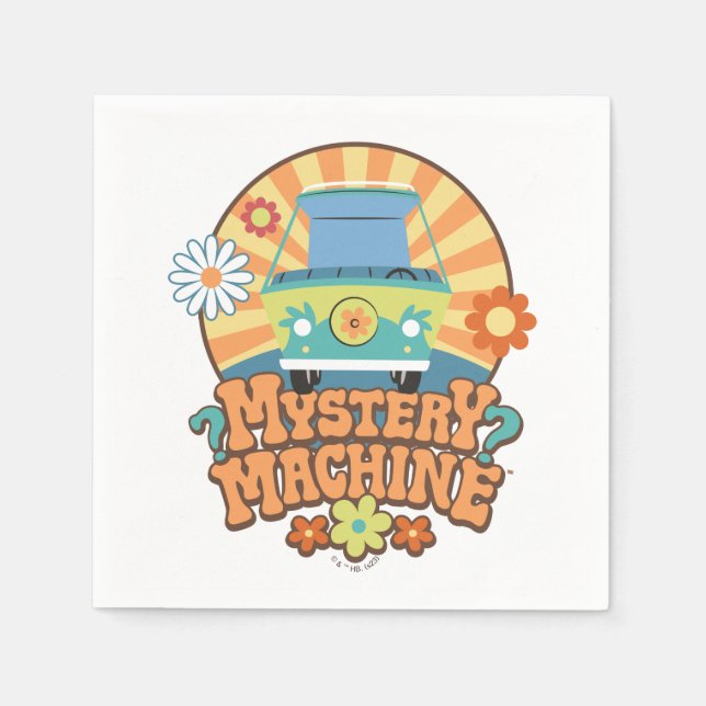 Mystery Machine Van Floral Graphic Napkin (Front)