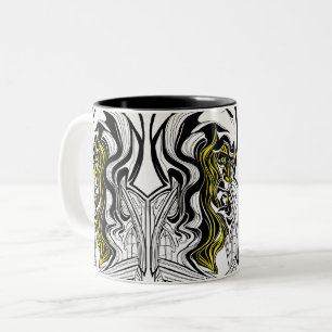 Mystery man face Two-Tone coffee mug