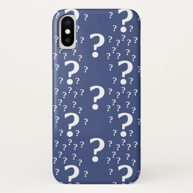 Mystery question mark riddle puzzle blue Case-Mate iPhone case (Back)