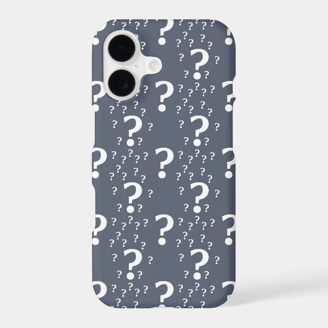 Mystery question mark riddle puzzle blue-grey (Back)