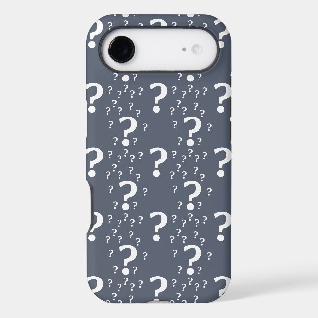Mystery question mark riddle puzzle blue-grey (Back)
