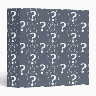 Mystery question mark riddle puzzle blue-grey binder