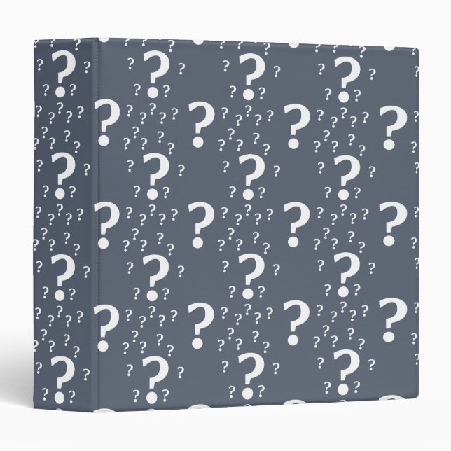 Mystery question mark riddle puzzle blue-grey binder (Front/Spine)