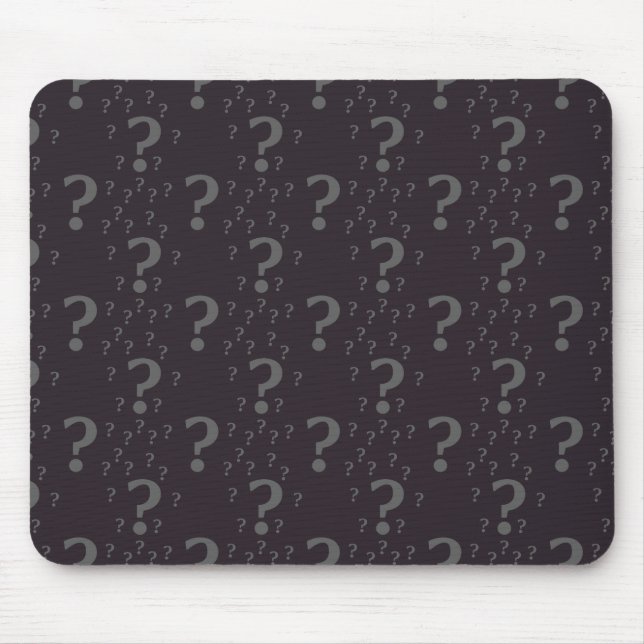 Mystery question mark riddle puzzle gray mouse pad (Front)