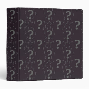 Mystery question mark riddle puzzle grey binder