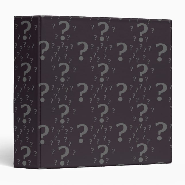 Mystery question mark riddle puzzle grey binder (Front/Spine)