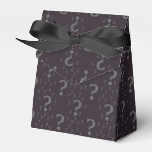 Mystery question mark riddle puzzle grey favor box