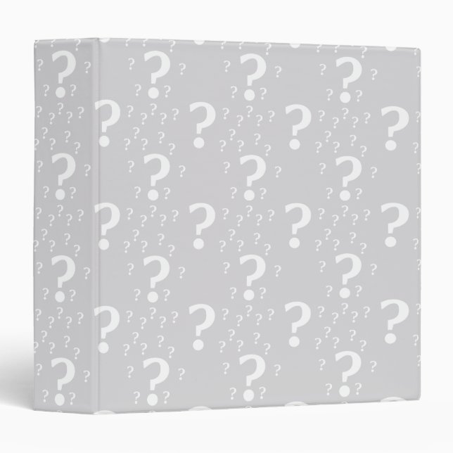 Mystery question mark riddle puzzle light grey binder (Front/Spine)