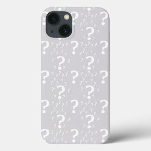 Mystery question mark riddle puzzle light grey Cas iPhone 13 Case
